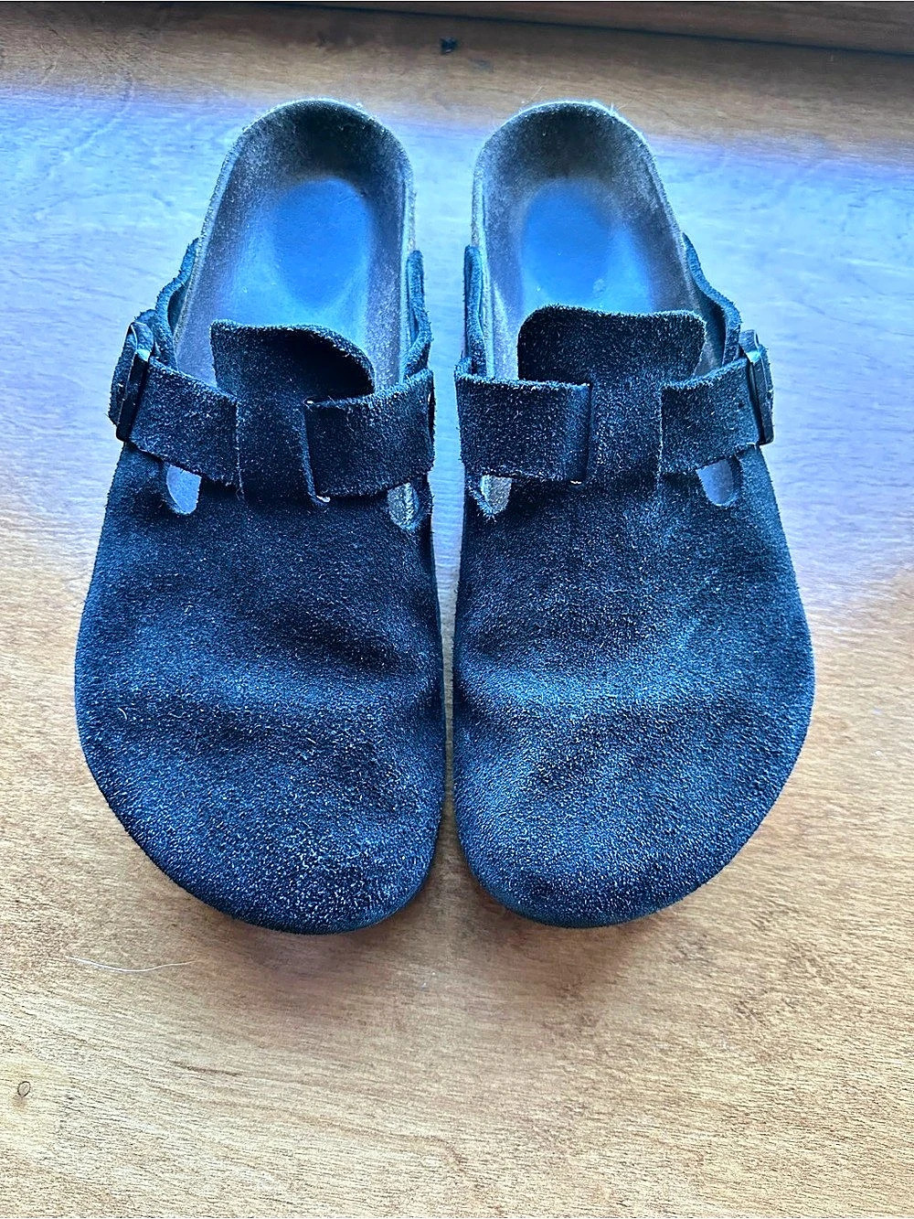 Birkenstock Boston Soft Footbed Suede Leather Black Clogs